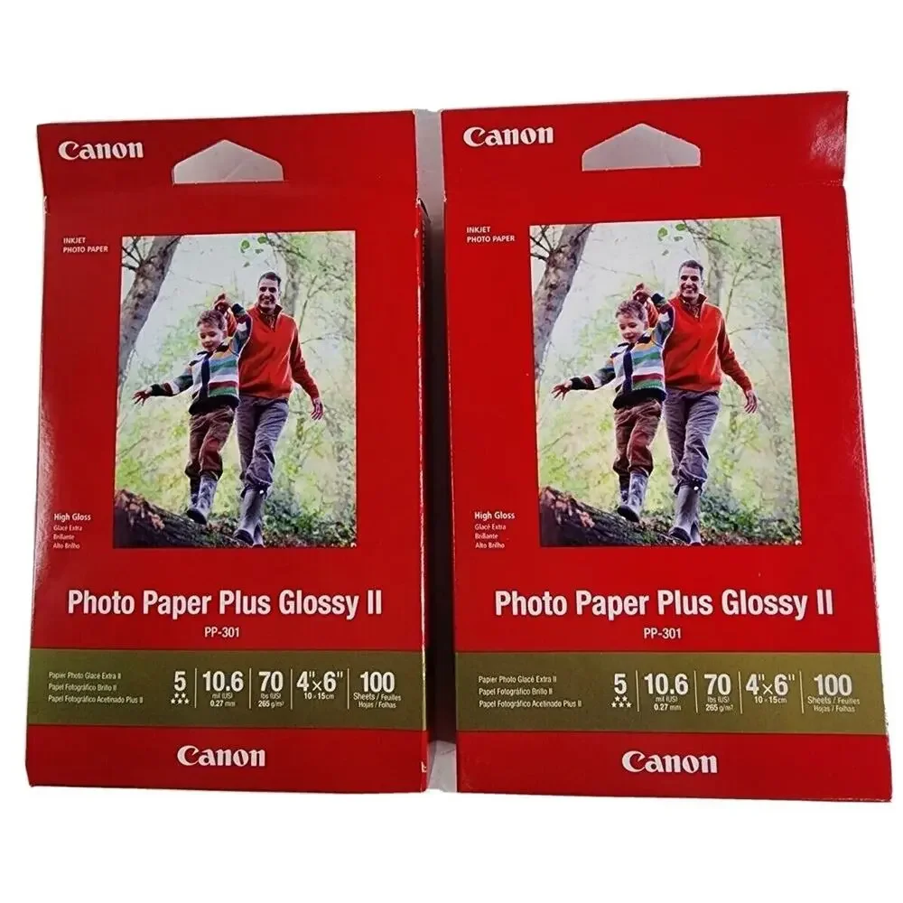 Lot of 2 Canon Photo Paper Plus Glossy II PP-301 4”x6